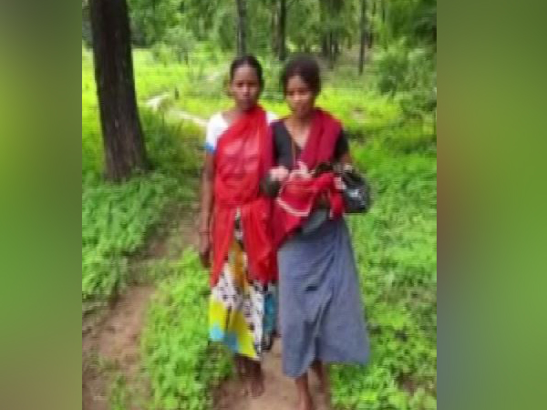 The woman with the newborn in Bhadradri Kothagudem, Telangana. Photo/ANI