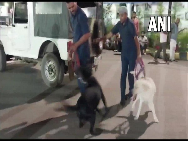 Visual from Patna airport where the Bomb squad and Police personnel are conducting inspection