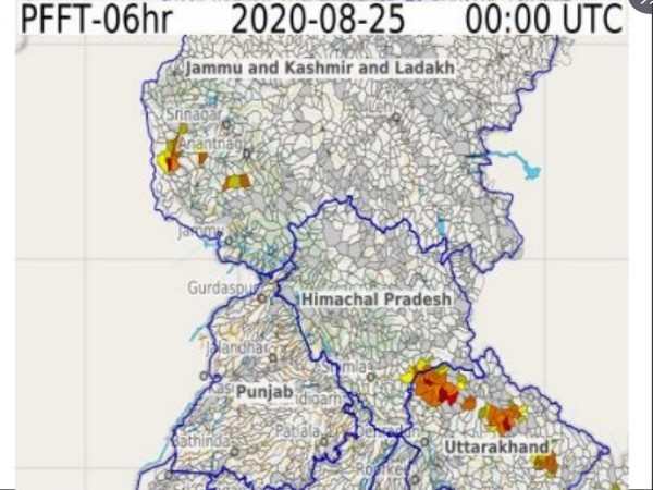 Flash Flood Guidance issued by IMD in J-K and Uttarakhand. [Photo/CWC Twitter]