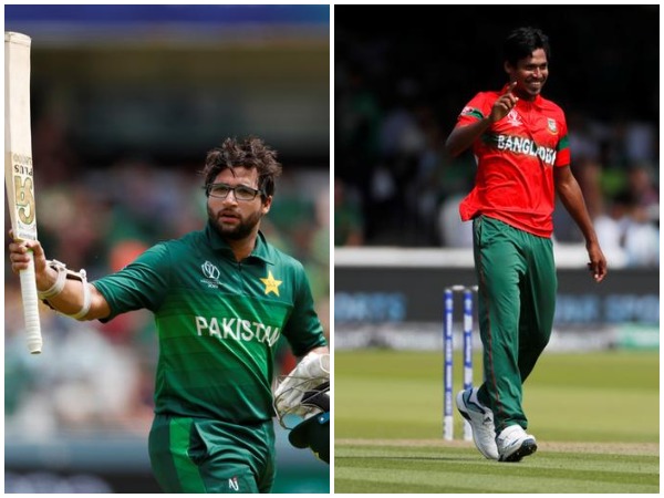 Pakistan's Imam-ul-Haq (left), Bangladesh's Mustafizur Rahman (right)