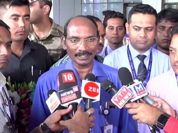 ISRO Chairman K Sivan speaking to media persons on Thursday in Ahmedabad. Photo/ANI