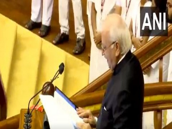 Kerala Governor Arif Mohammad Khan addressing Legislative Assembly on January 29, 2020 (photo/ANI)