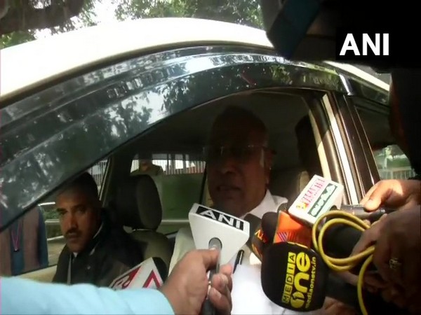 Congress leader Mallikarjun Kharge talking to ANI in New Delhi on Thursday