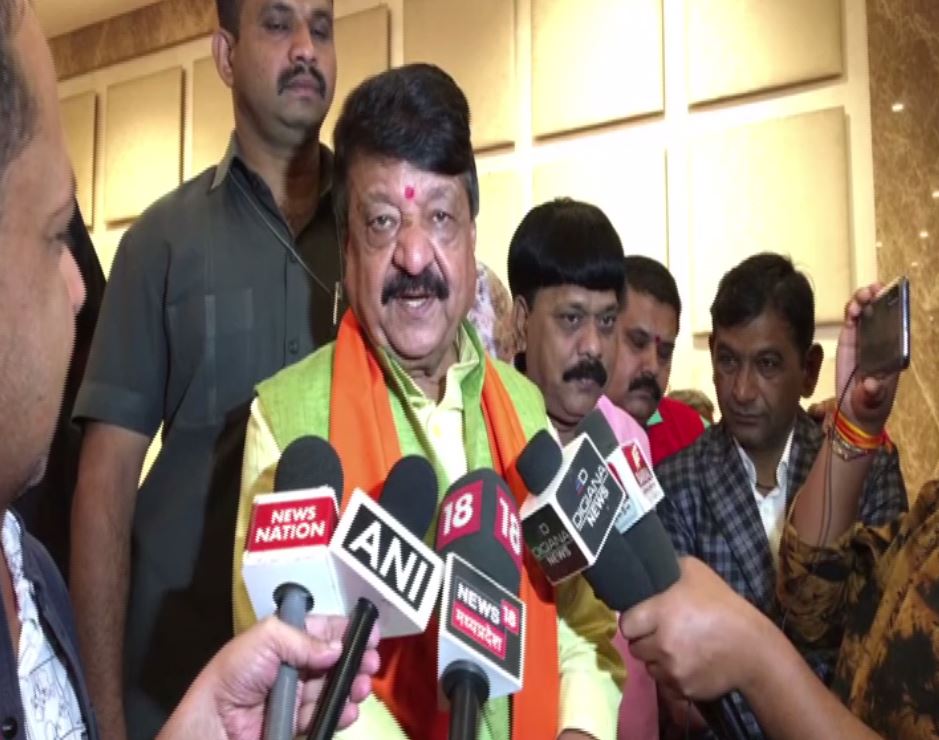 BJP national secretary Kailash Vijayvargiya speaking to reporters in Indore, Madhya Pradesh on Saturday.