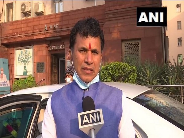 Union Minister of State (MoS) for Agriculture Kailash Choudhary speaking to ANI on Friday. (Photo/ANI)