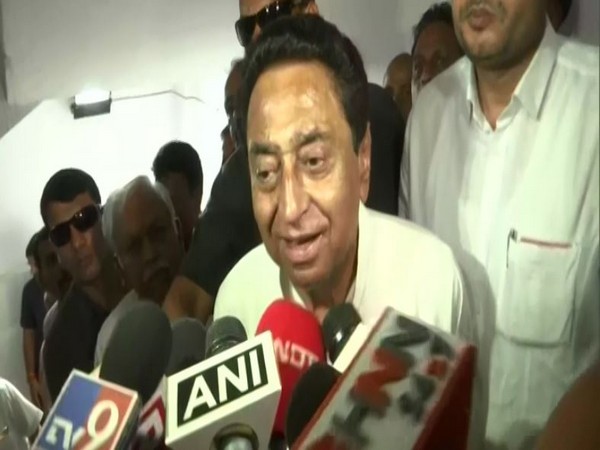 Madhya Pradesh Chief Minister Kamal Nath talking to media persons in Bhopal on Tuesday. Photo/ANI