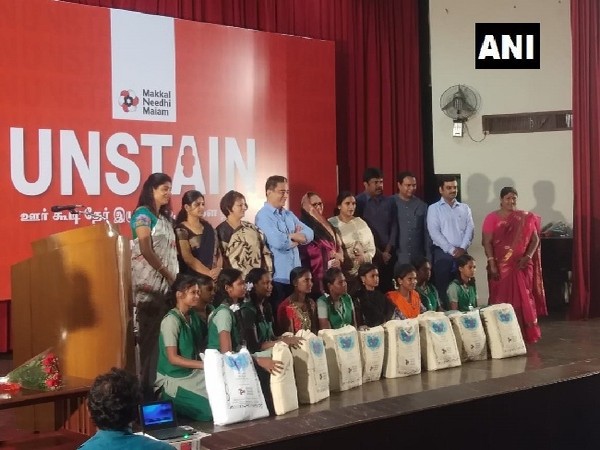 MNM leader Kamal Haasan during the launch of UNSTAIN in Chennai, Tamil Nadu on Thursday. Photo/ANI