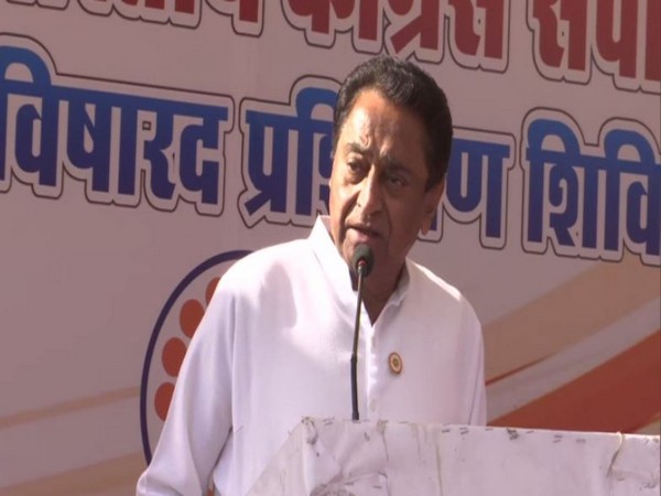Kamal Nath speaking at an event in Bhopal on Thursday. Photo/ANI