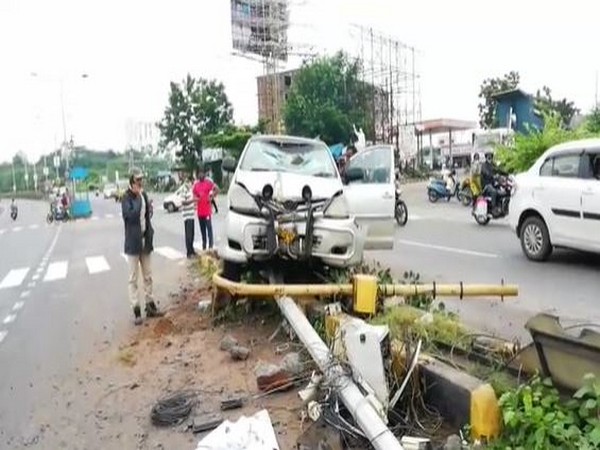 Visual from the site of the car crash. (Photo/ANI)