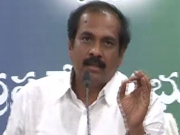 Andhra Pradesh Minister Kurasala Kannababu at a press conference in Amaravati on Friday 
