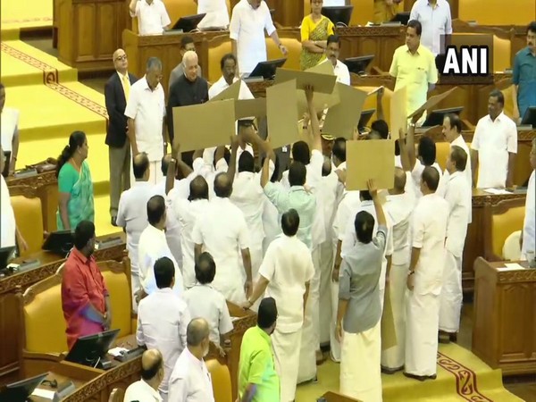 MLAs protest against Guv Arif Mohammad Khan in Kerala Assembly 