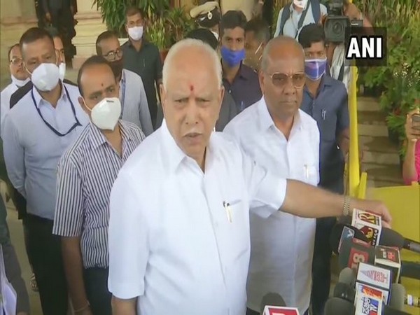 Karnataka Chief Minister BS Yediyurappa speaking to media on Friday. (Photo/ANI)