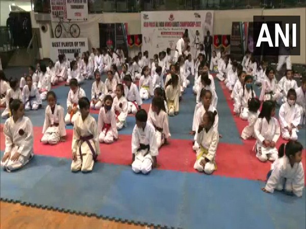 Visual from the All India Women's Karate Championship at Talkatora Stadium in New Delhi (Photo/ANI)