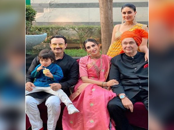Saif Ali Khan Pataudi, Taimur Ali Khan Pataudi, Karisma Kapoor, Kareena Kapoor Khan, Randhir Kapoor (Image Source: Instagram)