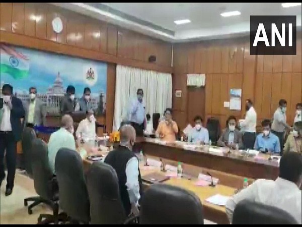Karnataka Chief Minister Basavaraj Bommai holds a COVID-19 review meeting in Bengaluru (Photo/ANI)