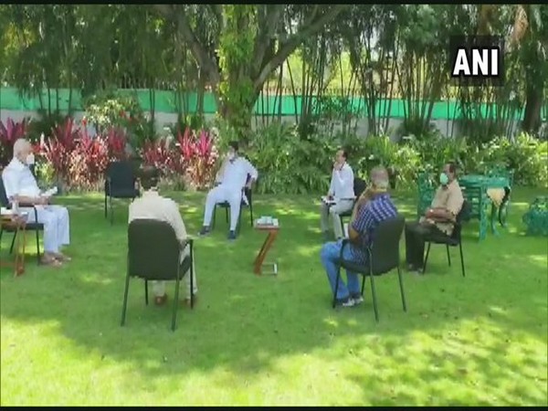 A visual from the meeting of Karnataka Chief Minister BS Yediyurappa. 