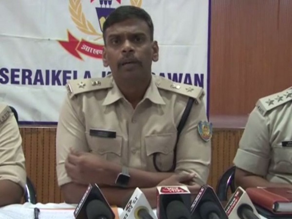 SP S Kartik speaking to reporters in Saraikela Kharsawan on Sunday. Photo/ANI