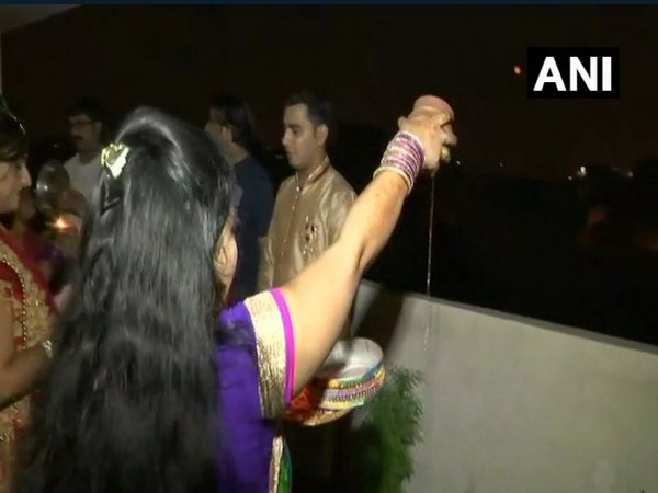 A woman following karwa chauth rituals. (File photo)