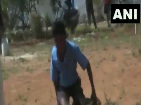 Madda Ram Kawasi, differently able student takes run by crawling on pitch 