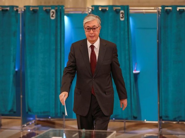 Kassym-Jomart Tokayev votes during presidential election in Nur-Sultan, Kazakhstan on Sunday.