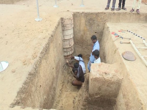 State Archeology Department unearthed four walls which are 2,600 years old. Photo/ANI