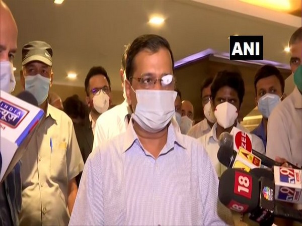 Chief Minister Arvind Kejriwal speaking to reporters in Delhi on Wednesday.