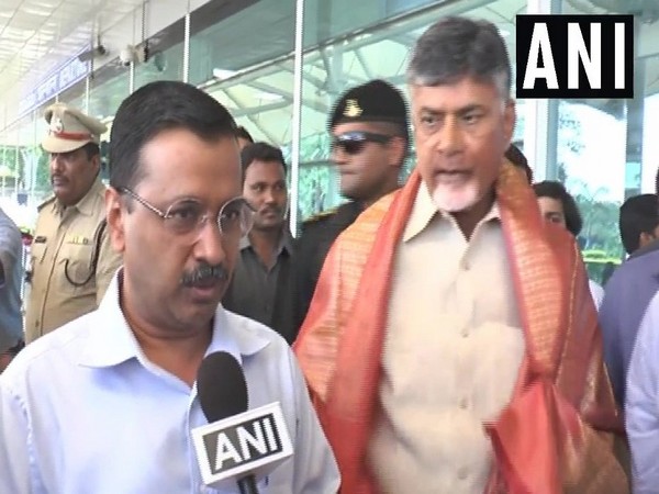 Delhi CM Arvind Kejriwal arrived at Vijayawada on Thursday 