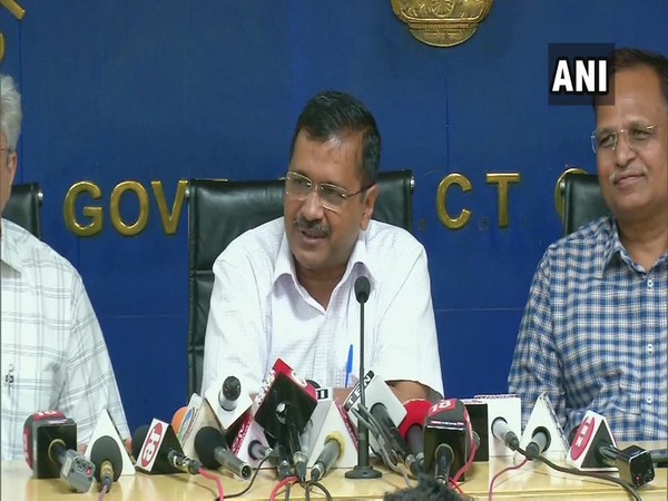 Delhi Chief Minister Arvind Kejriwal while addressing a press conference on Thursday. (Photo/ANI)