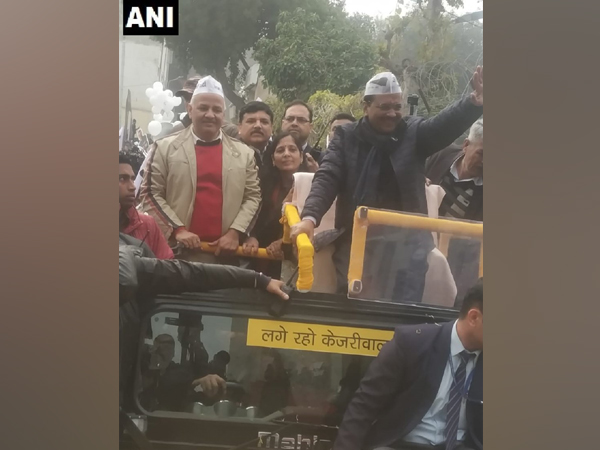 Delhi Chief Minister and Aam Aadmi Party leader Arvind Kejriwal holds road show while on his way to file nomination from New Delhi assembly seat