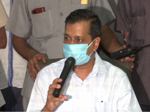 Delhi Chief Minister Arvind Kejriwal speaking to media on Monday. (Photo/ANI)