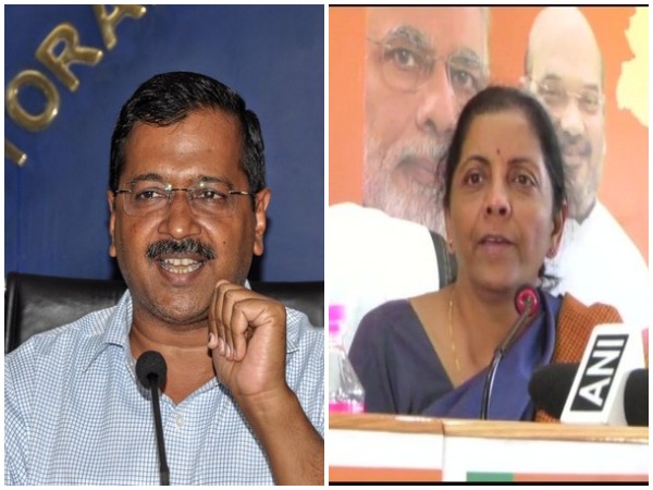 Delhi Chief Minister Arvind Kejriwal (left) and Union Finance Minister Nirmala Sitharaman (right)