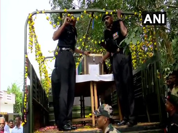 Mortal remains of a soldier Naik Akhil SS brought to his native place in Thiruvananthapuram on Friday. 