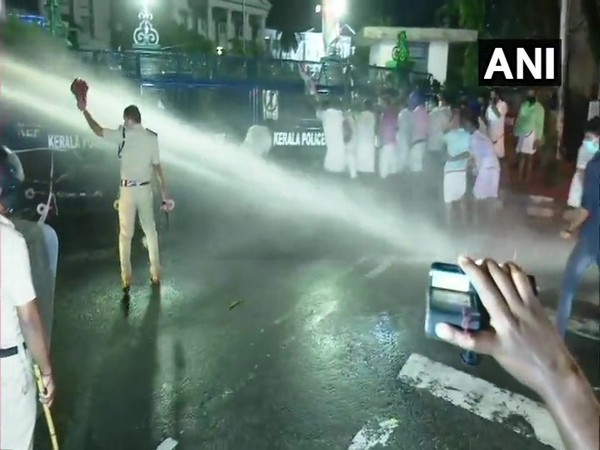 Visuals from protest site in Thiruvananthapuram. (Photo/ANI)