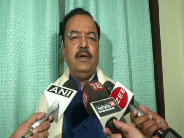 Uttar Pradesh Deputy Chief Minister Keshav Prasad Maurya speaks to media in Lucknow on Sunday [Photo/ANI]