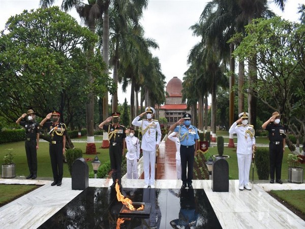 Three chiefs of the Indian Army, Navy, and Air Force visited alma mater NDA in Pune on August 20-21. Photo source: PIB