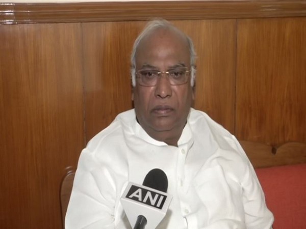 Congress leader Mallikarjun Kharge talking to ANI in Delhi on Saturday. Photo/ANI