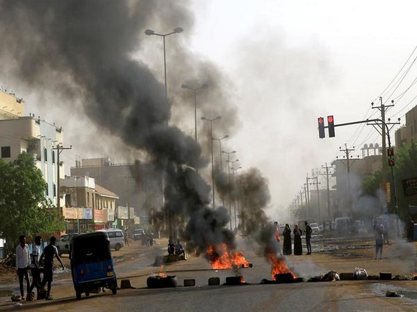 A protest site in Khartoum, Sudan on Tuesday..