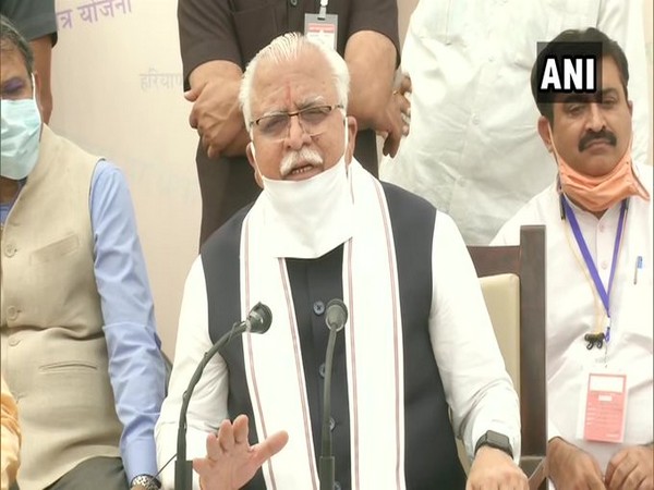 Haryana Chief Minister Manohar Lal Khattar speaking to reporters in Hisar on Tuesday.