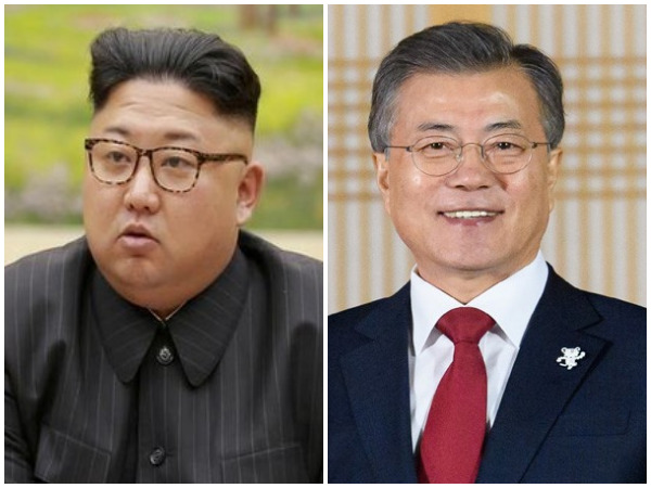 North Korean leader Kim Jong-un, South Korean President Moon Jae-in (file photo) 