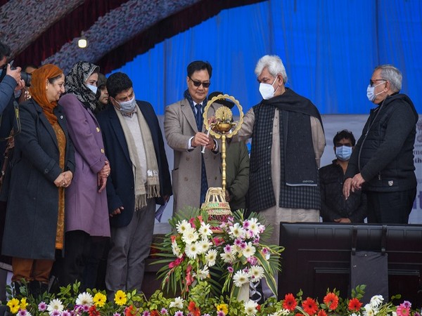 Union Minister of Youth Affairs and Sports Kiren Rijiju during the launch of 2nd edition of Khelo India Winter Games