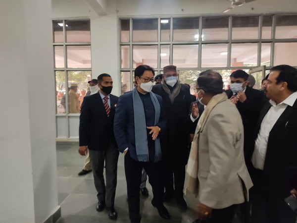 Union Law Minister Kiren Rijiju visiting District Court complex in Ludhiana (Photo/ANI)