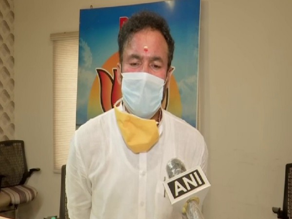 Union Minister of State for Home Affairs G Kishan Reddy speaking to ANI. 