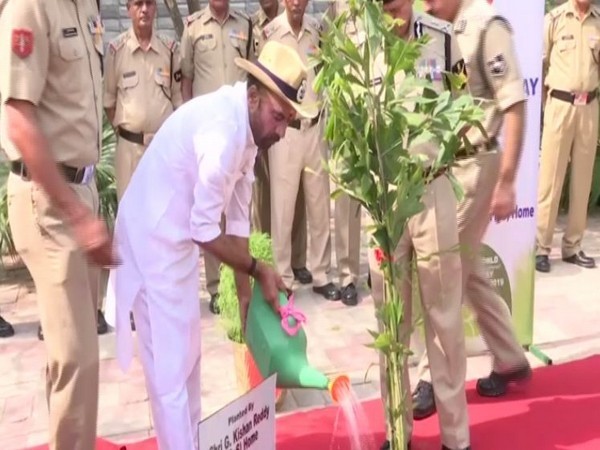 MoS G Kishan Reddy at an event in BSF headquarters on Wednesday. Photo/ANI