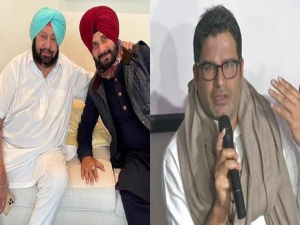 Punjab Chief Minister Captain Amarinder Singh, Navjot Singh Sidhu and Political strategist Prashant Kishor