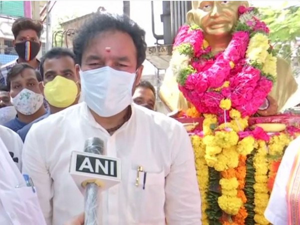 Union Minister of State (Home Affairs) G Kishan Reddy speaking to ANI in Hyderabad on Friday. (Photo/ANI)