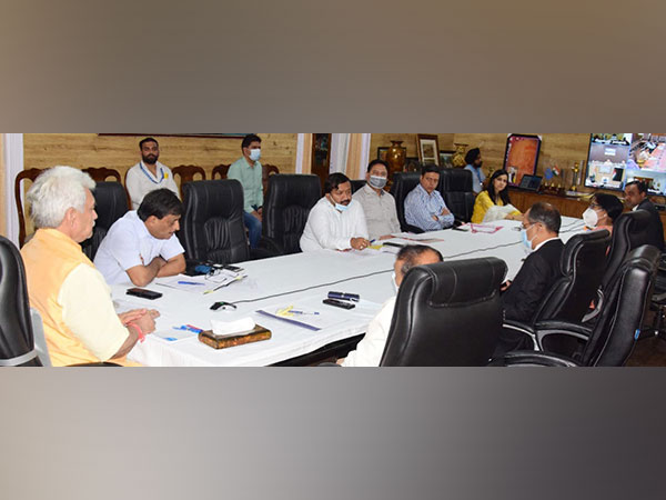 J-K LG Manoj Sinha reviewing Amarnath Yatra preparation (Photo/ANI)