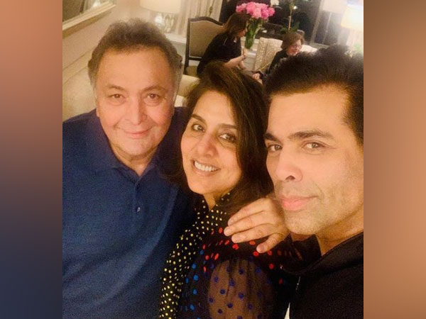 Rishi Kapoor, Neetu Kapoor and Karan Johar, Image courtesy: Instagram