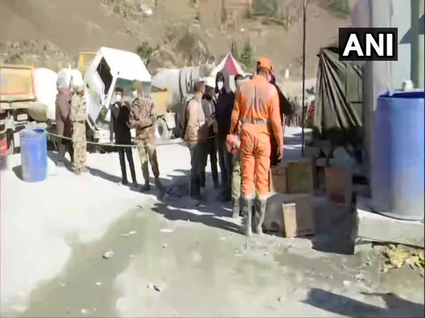 Rescue operation temporarily halted in Chamoli district following a rise in the level of water in Rishiganga river. (Photo/ ANI)