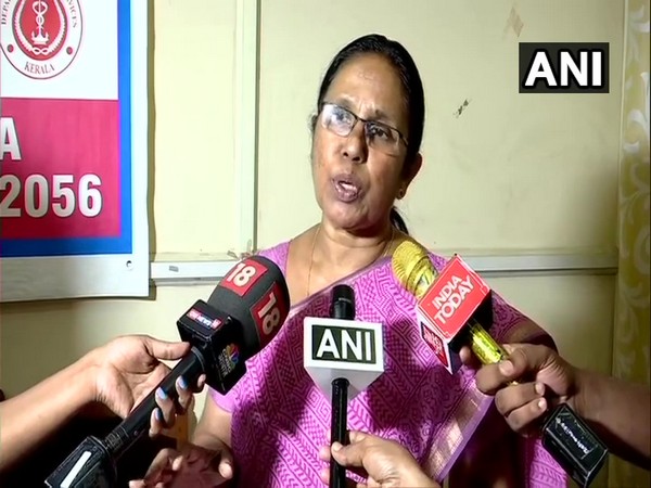 Kerala Health Minister KK Shailaja speaking to reporters in Thiruvananthapuram on Friday. Photo/ANI