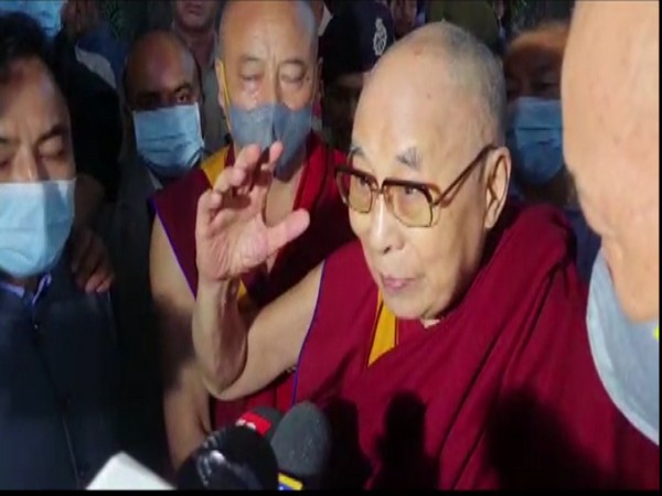 Tibetan spiritual leader Dalai Lama arrives in Jammu from Dharamshala (Photo/ANI)
